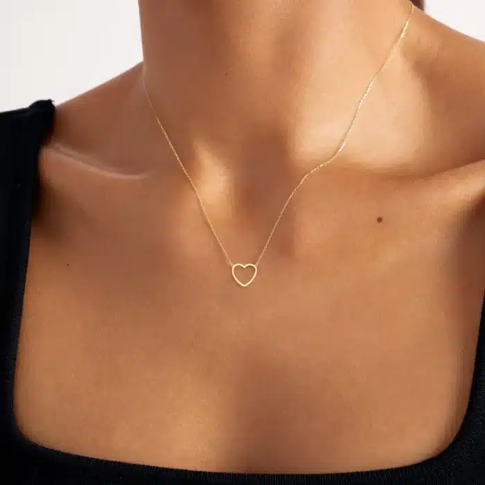 Collier couple coeur minimaliste femme 4