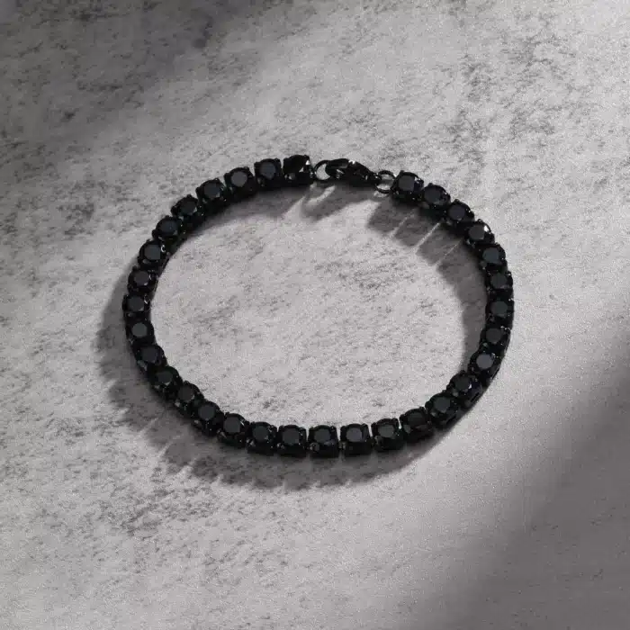 Bracelet couple fin noir 2