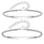 Bracelet couple personnalisé argent 3