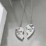 Collier couple coeur rigolo 4
