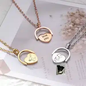 Collier couple coeur femme personnalisable 1