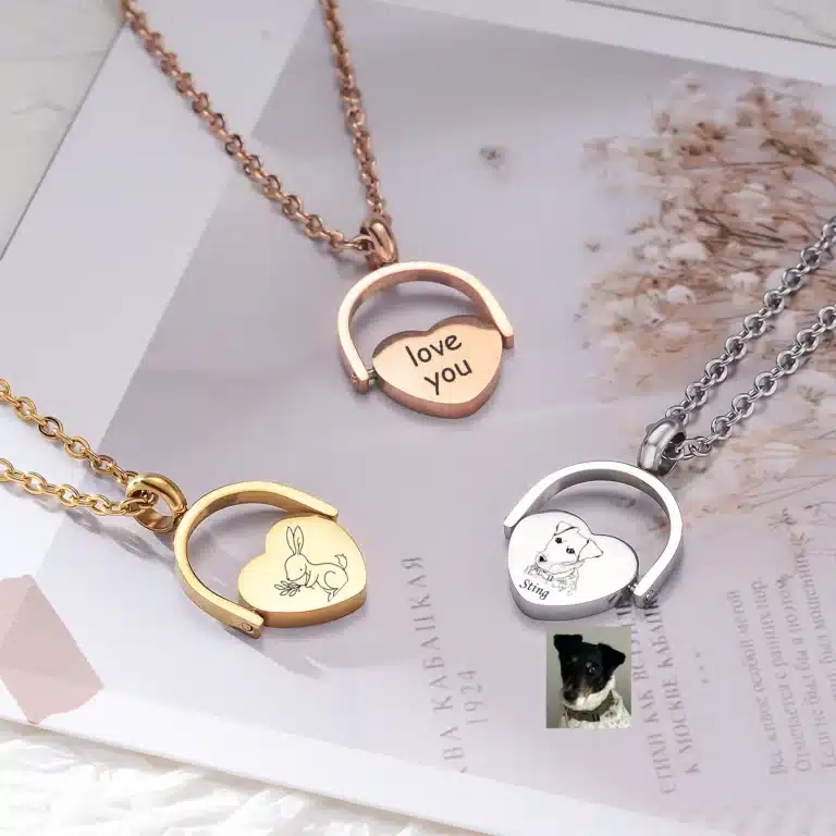Collier couple coeur femme personnalisable 1