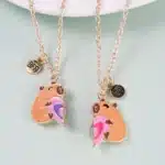 Collier couple coeur capybara 4