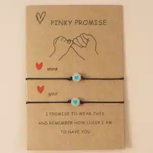 Bracelet couple promesse petit coeur 1