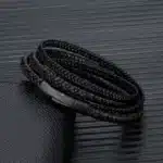 Bracelet coupe cuir tressé homme 2