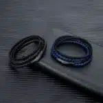 Bracelet coupe cuir tressé homme 3