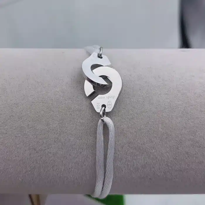 Bracelet couple menottes acier 5