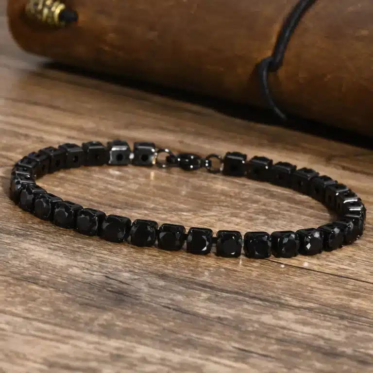 Bracelet couple fin noir 1