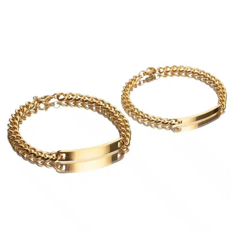 Bracelet couple personnalisé rose éternelle 3
