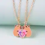 Collier couple coeur capybara 2