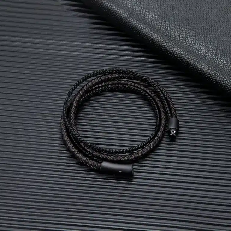 Bracelet coupe cuir tressé homme 4