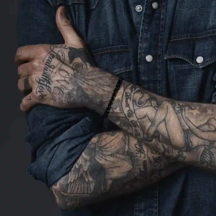 Bracelet couple fin noir 4