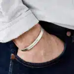 Bracelet couple manchette avec gravure 2