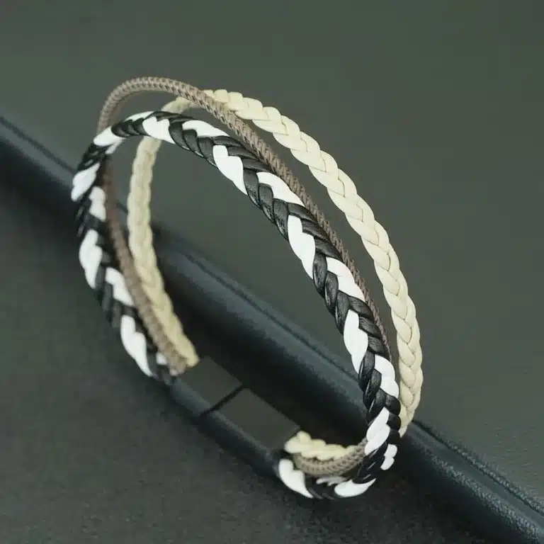 Bracelet couple homme corde tressée 2