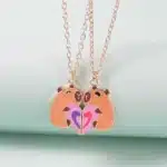 Collier couple coeur capybara 1