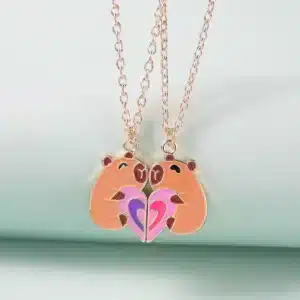 Collier couple coeur capybara 1