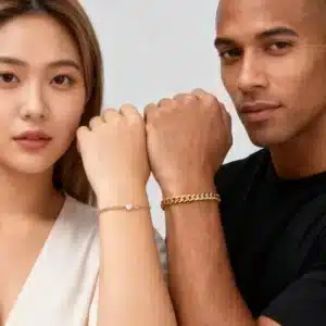 Bracelet couple adulte coeur 2