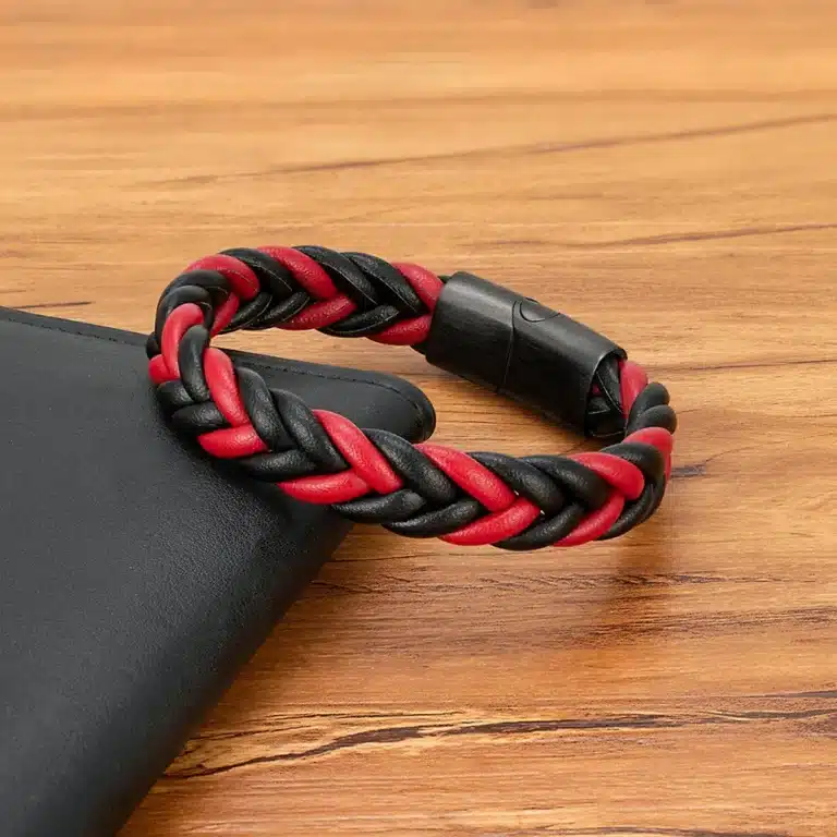 Bracelet couple cuir tressé 6