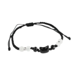 Bracelet couple corde chat noir et blanc 2
