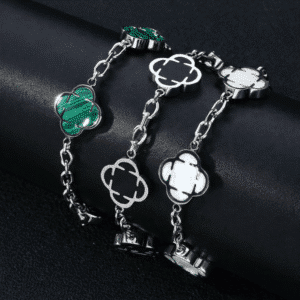 Bracelet couple trèfle porte bonheur femme