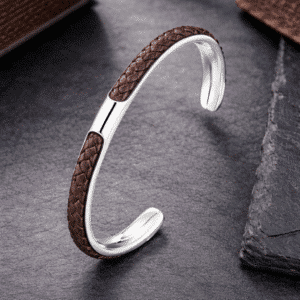 Bracelet couple manchette cuir homme