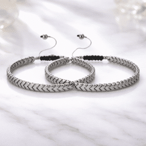 Bracelet couple noir flèche