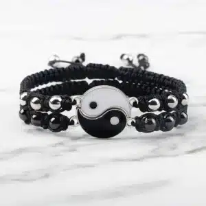 Bracelet couple perle yin yang 1