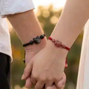 Bracelet couple chat rouge et noir 1