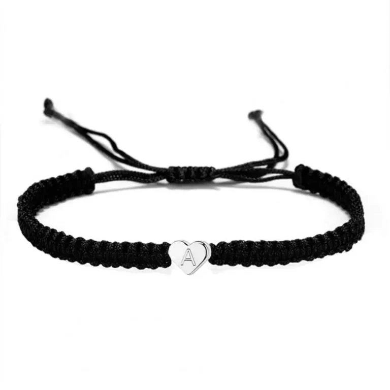 Bracelet couple coeur initiales 5