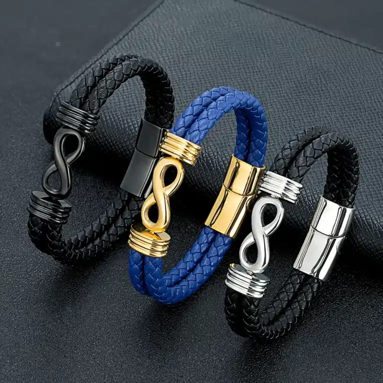 Bracelet couple signe infini cuir 4