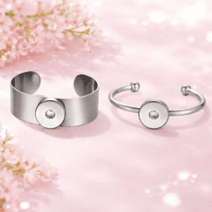 Bracelet couple bouton acier