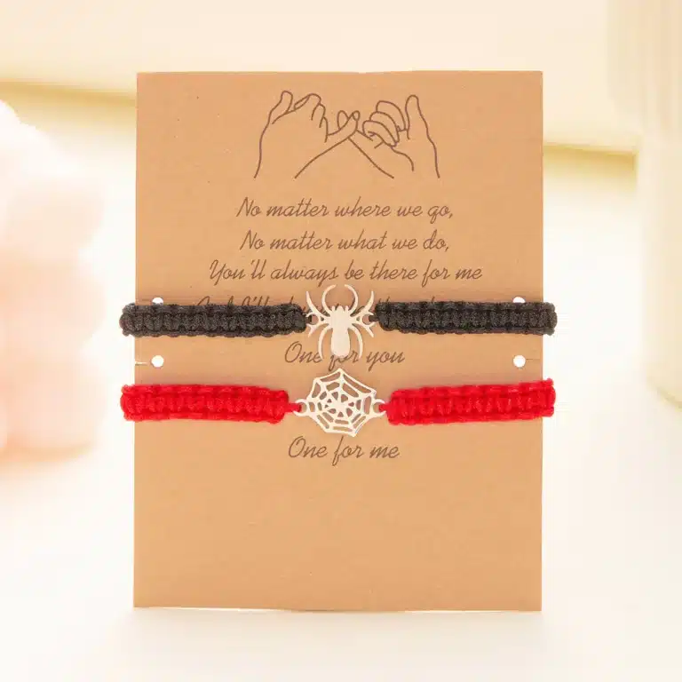 Bracelet couple toile d'araignée 1