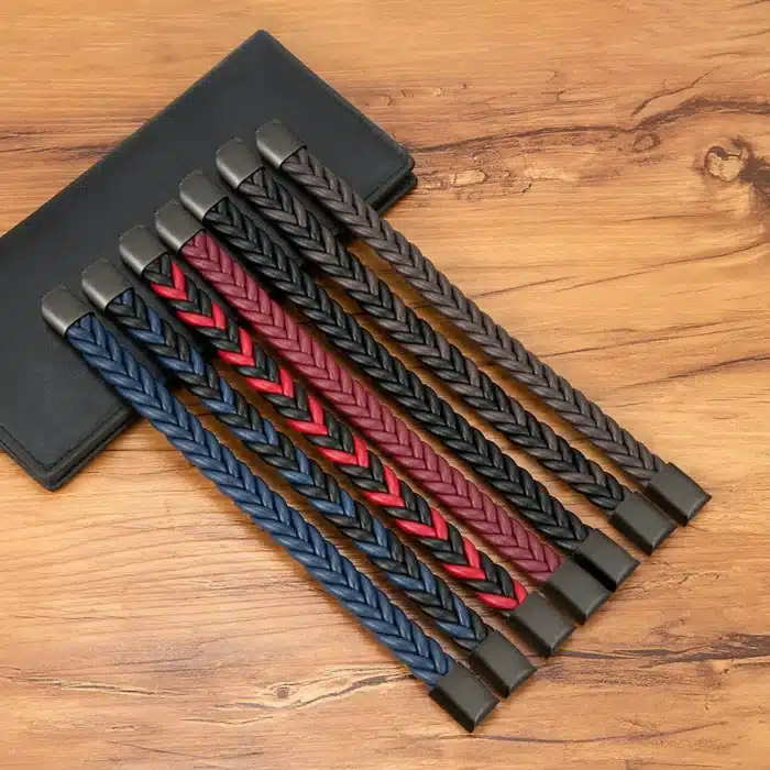 Bracelet couple cuir tressé 5