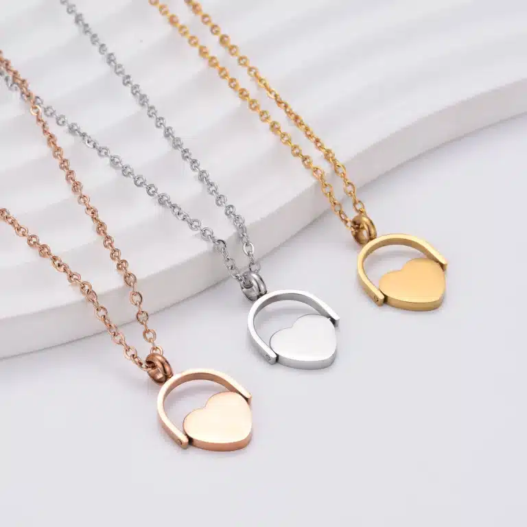 Collier couple coeur femme personnalisable 2