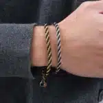 Bracelet couple bicolore argent doré 2