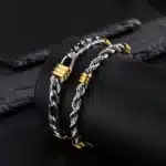 Bracelet couple argent tressé 1