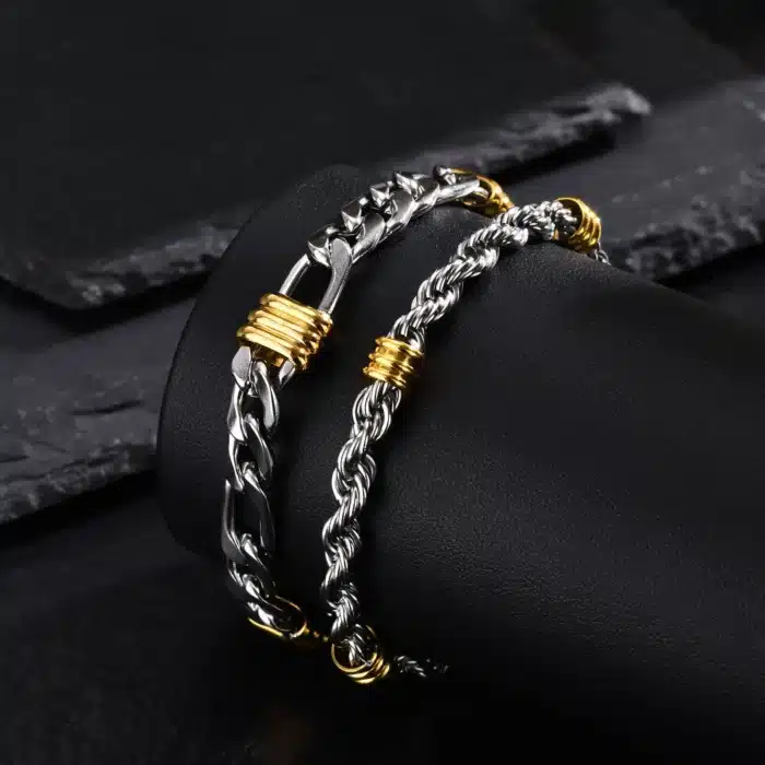 Bracelet couple argent tressé 1