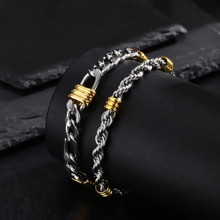 Bracelet couple argent tressé 1