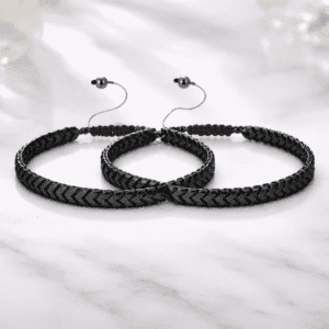 Bracelet couple noir flèche