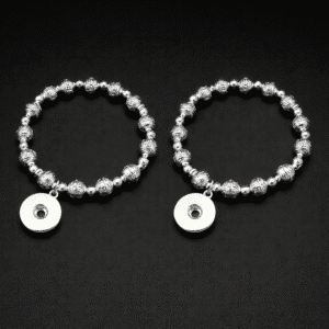 Bracelet couple perles acier