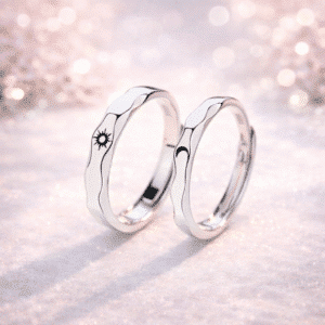 Bague couple lune soleil