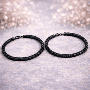 Bracelet couple fin noir