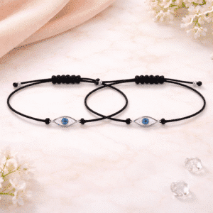Bracelet couple cordon oeil bleu