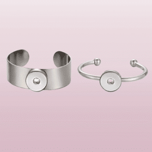 Bracelet couple bouton acier