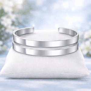 Bracelet couple manchette avec gravure