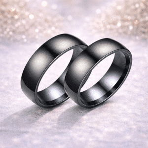 Bague de couple noire titane
