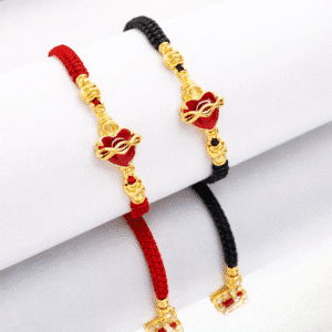 Bracelet couple coeur couronne