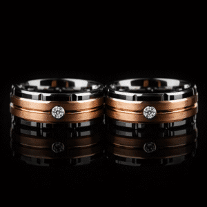 Bague fond noir couple