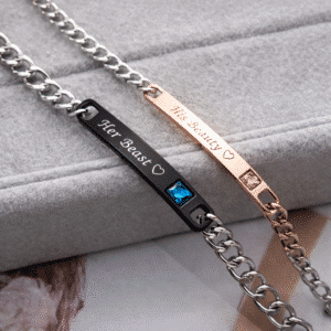 Bracelet couple la belle et la bête