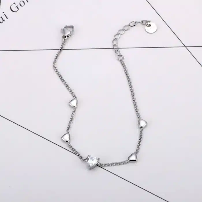 Bracelet femme tressé mini coeurs 3